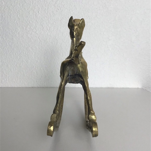 One Pair of Vintage Brass Rocking Horses - Picture 10 of 10